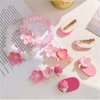14pcs/set Flower Hair Clip, Girl Baby Hair Bows, Pink Hairlips Exquisite Hair Accessories for Infants Toddlers Teen Kids Gift (pink14pcs)
