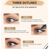 Go Ho Liquid Eyeliner Stamp Wingliner,Brown Winged Eyeliner Stamps for Cat Eyes,Long lasting Super Slim Precise Felt Tip Liquid Eye Liner Tattoo Tools,1 PC
