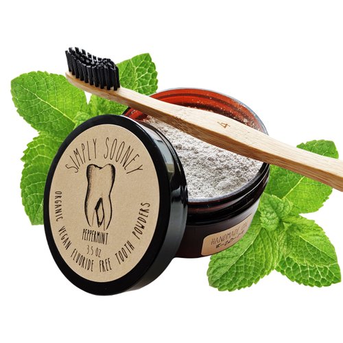 Organic Vegan Fluoride Free Remineralizing Tooth Powder Peppermint Formula Value Size UP to 6 Month Supply I Natural WHITENING I Stronger Teeth
