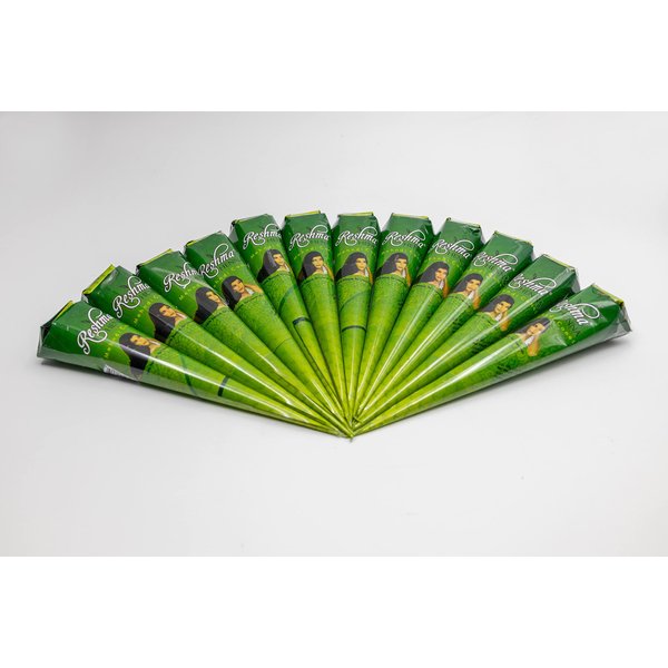Reshma Beauty Henna (Mehndi/Heena) Cone | 100% Natural, For Soft Shiny Hair | Infused with Eucalyptus Oil| Henna Hair Color, Gray Coverage| Ayurveda Hair Products (pack of 12)