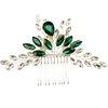 PRETTYLIFE Bridal Crystal Hair Comb Rhinestone Hair Piece Prom Party Festival Wedding Hair Accessories for Women and Girls (Green)
