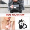 2 PCS Lipstick Holder Keychain Chapstick Holder Lip Balm Holder Keyring Soft Leather Portable Lipstick Holder Lipstick Pouch with Metal Key Ring for Travel Carry Lipstick(Black and Pink)