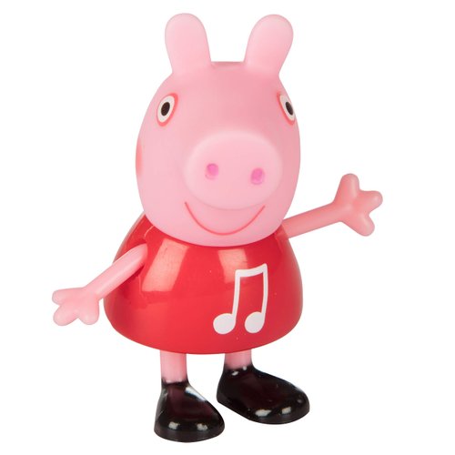 Peppa Pig Little Rooms Music Studio Playset, 6 Pieces - Includes Peppa Figure, Guitar, Saxophone, Drums, Records & Light-Up Piano for Kids, Girls, Boys - Ages 2+