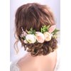 Kercisbeauty Pink and White Hair Comb Prom Girl Floral Headpiece Wedding Brides Bridesmaids Flower Headband Handmade Soft Headband Flower Girl