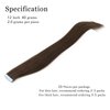 VADES Invisible Tape In Hair Extensions Remy Human Hair #2 Chocolate Brown 12 Inch Extensions 100% Real Human Hair 20 Pieces 40 Grams Straight Seamless Skin Weft Extensions