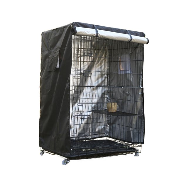 DUSTYPROTE Birdcage Cover, Universal Bird Cage Cover Good Night Blackout, Parrot Cage Cover Breathable, Washable Parrot Cage Cover, Black, 37 "W x 25 "D x 48 "H, Cover Only