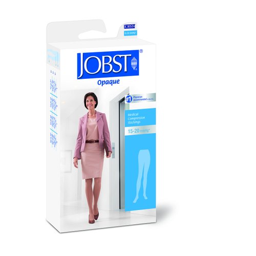 JOBST BSN Medical 115221 Jobst Opaque Compression Hose, Waist High, 15-20 mmHg, Closed Toe, Medium, Classic Black