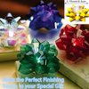 Light Up Glowing Gift Bows, 6 Iridescent LED Ribbon Bow for Gift Packaging and Decorations- LED Glowing Gift Ribbon Flower Bows, Self Adhesive