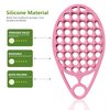 KOUPA Silicone Curly Hair Brush with Pick Comb, One Piece Twist Curl Comb for Afro Curls, Washable Hair Tool for Men Women, Pink