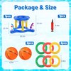 H-Style Inflatable Pool Basketball Hoop & Ring Toss Game, 2-in-1 Pool Floats Toys Games Set,Fun Summer Water Games Pool Toys for Toddler Kids,Teens,Adults and Family