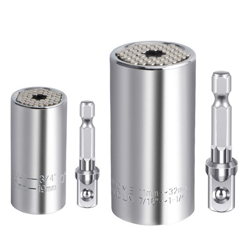 Spurtar Universal Socket Set (11-32mm 7-19mm) Multi-Function Universal Socket Tool Super Socket Unscrew Any Bolt Gifts for Dad, Father, Husband, Boyfriend, Men, Birthday Gift - 4Pcs Set