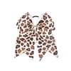 Leopard Cheer Bow For Girls Cheetah Ponytail Holder Bowknot Leopard Bow Hair Ring Tie PHB01 (A1)