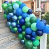 Blue and Green Balloons, 35pcs Blue and Green Birthday Balloons, Green Confetti Balloons Blue Green Latex Balloons for Boys Birthday Baby Shower Dinosaur Theme Party Supplies