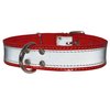 Genuine Leather Reflective Dog Collar 25" Long 1.5" Wide Red Fits 17"-22" Neck