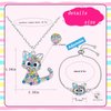Lovely Rainbow Rhinestone Cat Jewelry Set For Girls Pendant Necklace For Girl Bracelet For Girl Jewelry Gift For Girls Daughter Granddaughter Niece Christmas Gift Girl Birthday Gift