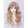 Gerulyss Long Blonde mix Brown Wig for Women Retro Wavy Wig with bangs Costume Wig for Halloween,Daily Use