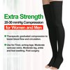 Thigh High Compression Stockings, Open Toe, Pair, Firm Support 20-30mmHg Gradient Compression Socks with Silicone Band, Unisex, Opaque, Best for Spider & Varicose Veins, Edema, Swelling, Black M