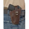 Barsony Brown Leather Belt Clip Holster for Beretta Nano left