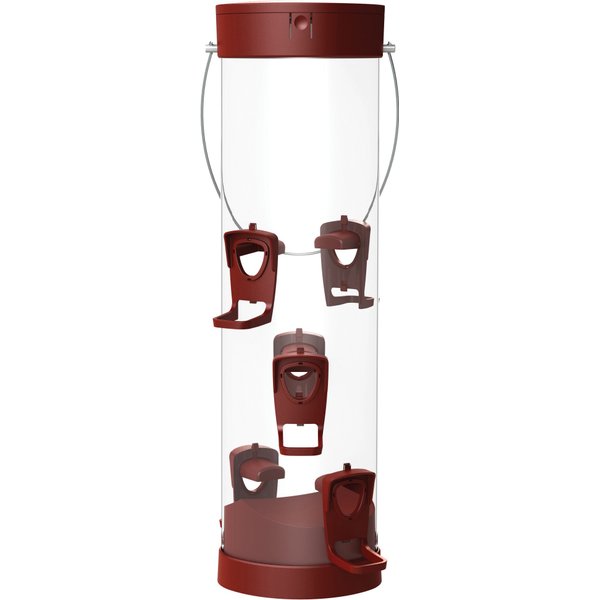 More Birds Bird Feeder with 3.8 lb Bird Seed Capacity, Medium Bird Feeder with Six Feeding Ports
