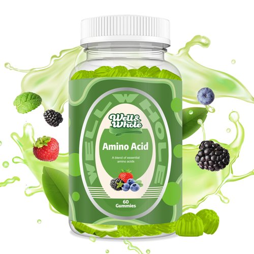 Well&Whole EAA Gummies, Essential Amino Acids Gummies for Women and Men, Essential Amino Acids Supplement for Energy Support, EAA* Supplements, Amino Acid Gummies - 30 Servings, Mixed Berry
