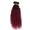 Ombre Burgundy Deep Wave Bundles 1b99j Burgundy Human Hair Bundles 22 24 26 inch Two Tone Black To Wine Red Bundles Hair Weave 1b99j Deep Wave Bundles Brazilian Virgin Remy Hair Extensions