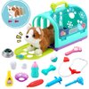 Sotodik 15PCS Electronic Vet Set for Kids,Walk and Bark Little Dog Pretend Play Doctor Playset Pet Care Role Play Early Educational Toys for Boys Grils Toddler