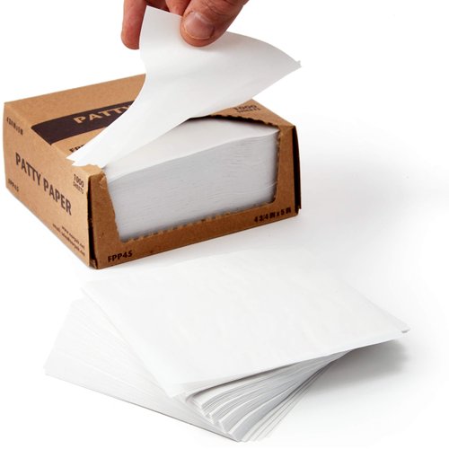 Restaurant-Grade Hamburger Patty Paper 1000 Pack - HAMBURGER MEAT NOT INCL. Non-Stick, Waxed Food-Grade Deli Squares 4.75 x 5in. Microwave and Freezer Safe For Ground Beef, Turkey and Burger Patties
