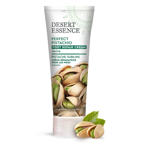 Desert Essence, Perfect Pistachio Foot Repair Cream 3.5 fl. oz. - Gluten Free - Vegan - Cruelty Free - Pistachio Oil, Shea Butter & Macadamia Oil - Relieves Rough Dry Feet - Smooths & Softens