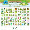 24 Sheets 144 PCS Frog Temporary Tattoos Stickers, Frog Party Favors Birthday Decorations Supplies Gifts for Kids Boys Girls Classroom Rewards