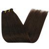 Sunny Human Hair Sew in Extensions Brown Weft Hair Extensions Real Human Hair Darkest Brown Hair Extensions Sew in Bundles Human Hair Weft Virgin Human Hair Extensions 12Inch 70G