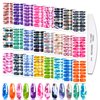 JERCLITY 24 Sheets Candy Gradient Color Marble Nail Polish Strips Stickers Adhesive Marble Nail Decals Nail Strips for Women DIY Nail Art Manicure Kit
