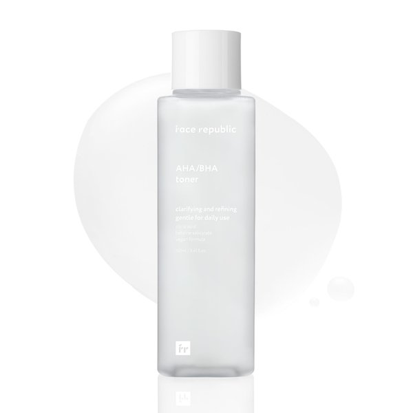 Face Republic AHA/BHA Toner 160ml 5.41 fl oz | Clarifying & Refining | Pore Care, Gentle Exfoliation | AHA BHA PHA LHA | for Oily, Sensitive Skin | Vegan Korean Skincare