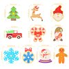 HooAMI 100pcs Wooden Christmas Ornaments Unfinished Wood Slice Ornaments, 10 Styles Christmas Tree Hanging Ornaments Blank Wood Cutouts for Christmas Decorations Tree Decor Crafts DIY