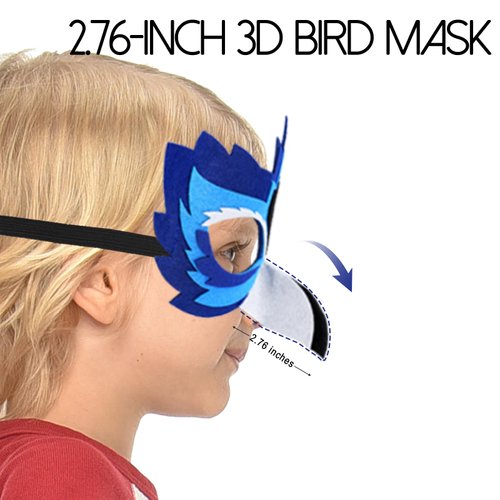 iROLEWIN Multi-layer Feather Bird-Wings-Costume for Kids and Bird Mask Toddler Boys Dress-up Costumes for Play Party Gifts