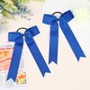 DEEKA 16 PCS Collegiate Style Cheer Bows Long Tail Skinny Cheer Bow Ponytail Holder Handmade Bows for Girls Teens Softball Cheerleader Sports -Royal Blue