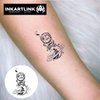 INKARTLINK Semi Permanent Tattoos, 3 Sheets of Small Temporary Tattoos, Adult Art Designs, Party Favors, Waterproof, Realistic, No Adhesive, No Reflective, Lasts 1-2 Weeks (Astronaut Bear)