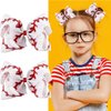 Glitter Sequin 4.5 Inch Grosgrain Ribbon Hair Clips with Baseball and Cheerleading Bows - 2PCS Alligator Clips for Girls and Toddlers