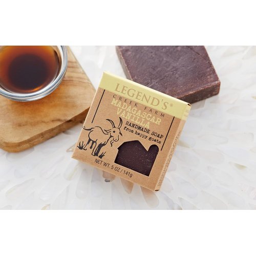 Legend's Creek Farm Goat Milk Soap - Cleansing Moisturizing Soap Bar for Hands and Body - 5 Oz Creamy Lather, Nourishing, Gentle Natural Soap for Sensitive Skin (Madagascar Vanilla, Pack of 3)