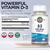 KAL Vitamin D3 5000 IU Softgels (125 mcg), Active Form of Vitamin D, Calcium Absorption, Bone Health, Immune Support Supplement, Liquid Filled ActivGels, Made Without Soy, 90 Servings, 90 Softgels