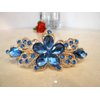 Flower shaped crystal hair barrette clip bridal clip bridal barrette Set: A (Primary color: Gold)