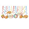 Kristin Paradise 30Ct Art Hanging Swirl Decorations, Sip n Paint Party Supplies, Little Painting Artist Birthday Theme Decor for Boy Girl Kids Baby Shower