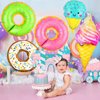 Ice Cream Balloons, 12 PCS Huge 30 Inch Donut Balloons, Ice Cream Party Decorations, Mylar Candy Balloons for Ice Cream Decorations, Donut Balloon for Donut Party Themed Party Supplies