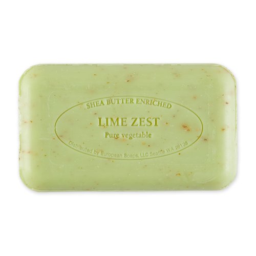 Pre de Provence Artisanal Soap Bar, Natural French Skincare, Enriched with Organic Shea Butter, Quad Milled for Rich, Smooth & Moisturizing Lather, Lime Zest, 5.3 Ounce