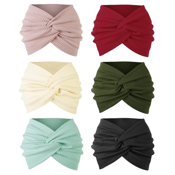Extra Wide Headbands for Women Non Slip Ribbed Knit Boho Turban Styled Headband Soft Elastic Hair Bands for Women’s Hair Thick Head Wrap for Women Fashion Hair Accessories