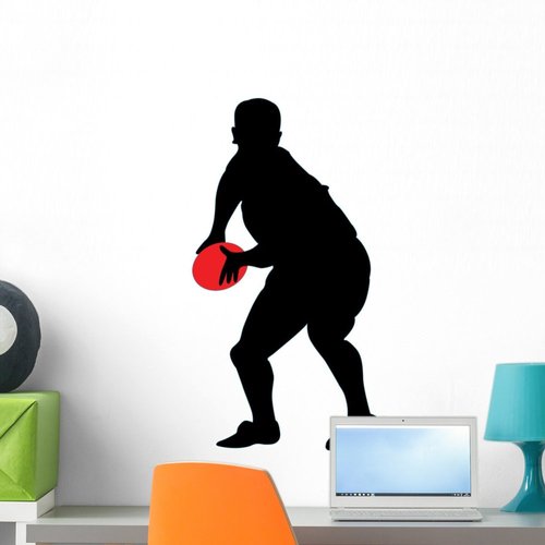 Wallmonkeys WM149029 Rugby Silhouette-2 Peel and Stick Wall Decals (24 in H x 17 in W), Medium