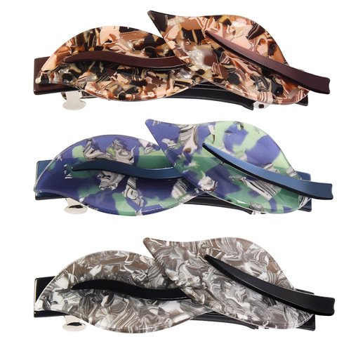 Jayongnee clip Hair Clip, Leaf Plant Style Duckbill Barrettes for Women, Elegant Leaves Design Fr...
