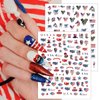 8 Sheets Independence Day Nail Sticker 4th of July Nail Art Stickers 3D Self-Adhesive USA Flags Heart Stars Eagle Nail Designs Decals Patriotic Nail Supplies for Women 4th of July Nail Decoration