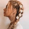 20Pcs Crystal Flower Hair Clips Mini Spring Claw Clips Spring Floral Pearl Hair Clip for Thick and Thin Hair Women's and Girls Hair Accessories (5 Colors)