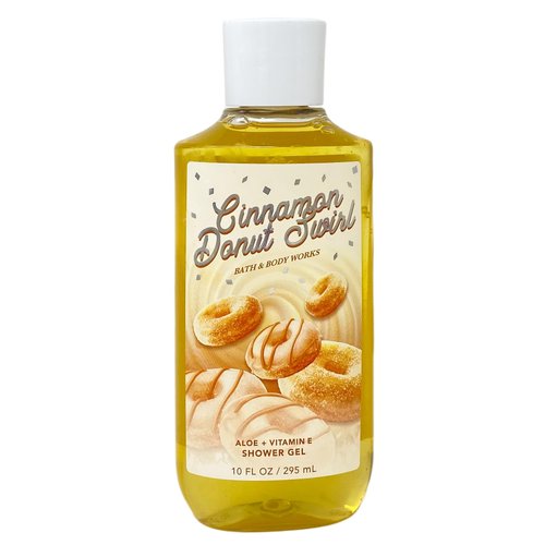 Bath & Body Works Cinnamon Donut Swirl 2 Piece Shower Gel Value Pack with a Wild Jasmine Bar Soap - Full Size