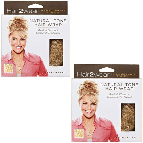 Christie Brinkey Hair Wrap (Pair of 2) - Color HT25 Med Golden Blonde - Natural Tone6" Shoulder Length Official Heat Friendly Synthetic Textured Hairpiece Fun Bun Chignon Pedazo Envoltura de cabello